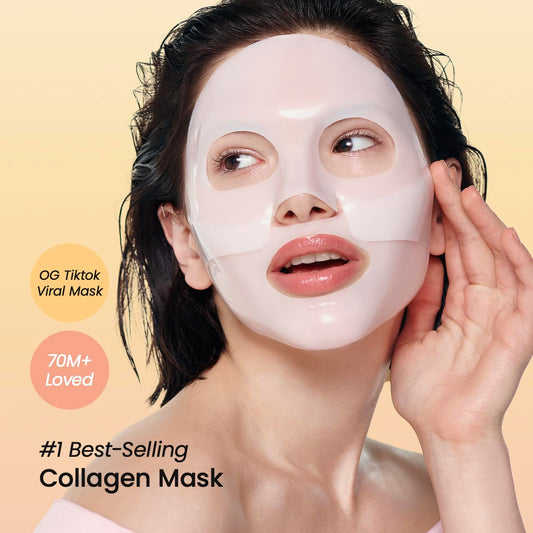 BIODANCE Bio-Collagen Real Deep Mask – Hydrating Overnight Hydrogel Sheet Mask for Pore Minimizing, Firming, Brightening & Sensitive Skin | Korean Skincare | 1.19oz x 4