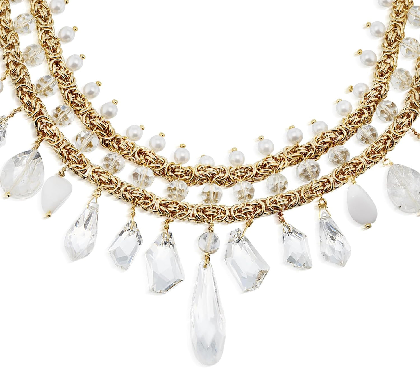 Chandelier Crystal Choker – Gold Statement Necklace
