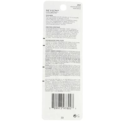 Revlon ColorStay Waterproof Eyeliner Pencil: 24HR Black Brown