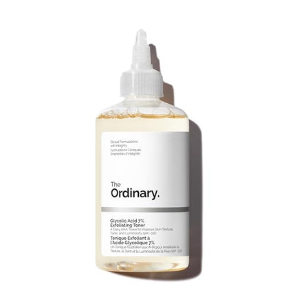 The Ordinary Glycolic Acid 7% Exfoliating Toner - Brightens & Smoothes Skin Tone, 3.4 Fl Oz