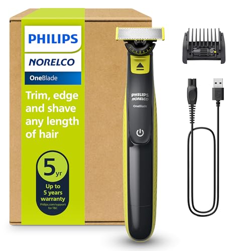 Philips Norelco OneBlade 360 Hybrid Electric Trimmer & Shaver with 5-in-1 Adjustable Comb