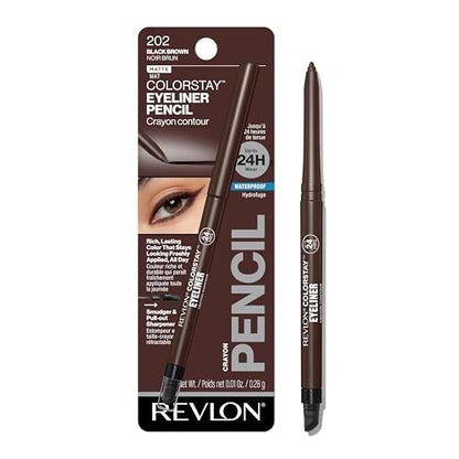 Revlon ColorStay Waterproof Eyeliner Pencil: 24HR Black Brown