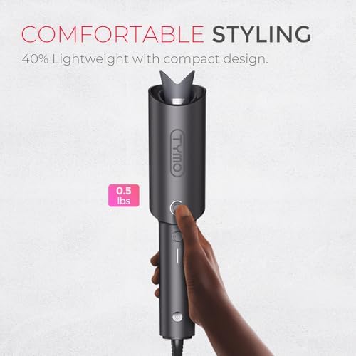 TYMO CURLPRO Automatic Rotating Curling Iron - Beach Waves, Anti-Scald Iron: 72H Beach Waves with Ions