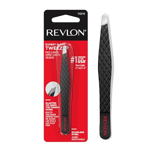 Revlon Expert Slant Tweezer - Most-Loved, High Precision Stainless Steel for Easy Hair Removal