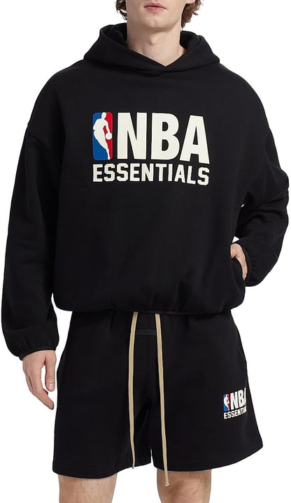 Fear of God NBA Fleece Hoodie – Cotton-Blend Pullover with Soft-Touch NBA Essentials Logo
