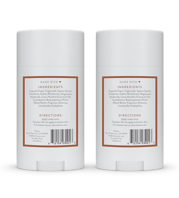 Native Aluminum-Free Deodorant - 72 Hour Odor Control with Shea Butter, Coconut & Vanilla