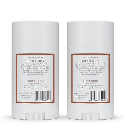 Native Aluminum-Free Deodorant - 72 Hour Odor Control with Shea Butter, Coconut & Vanilla