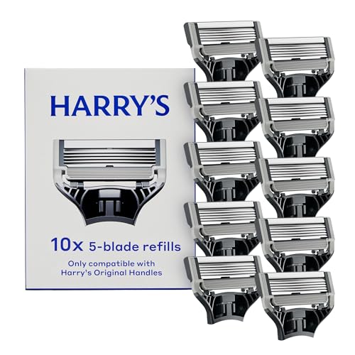 Harry's Original 5-Blade Razor Blade Refills for Men - German Engineered (10 Count)