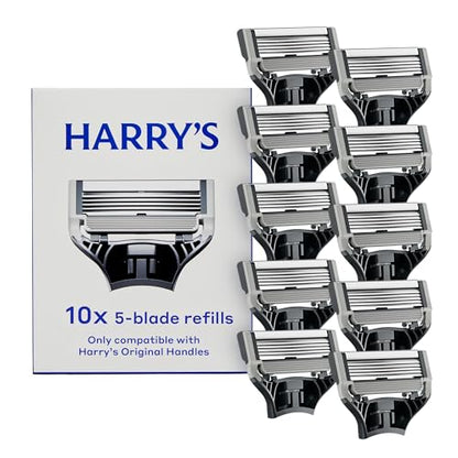 Harry's Original 5-Blade Razor Blade Refills for Men - German Engineered (10 Count)