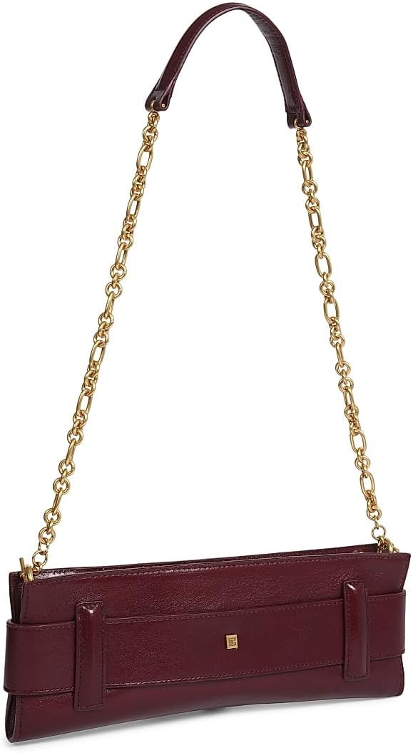 Balmain Anthem Leather Clutch | Gold Buckle & Strap | Made in Italy