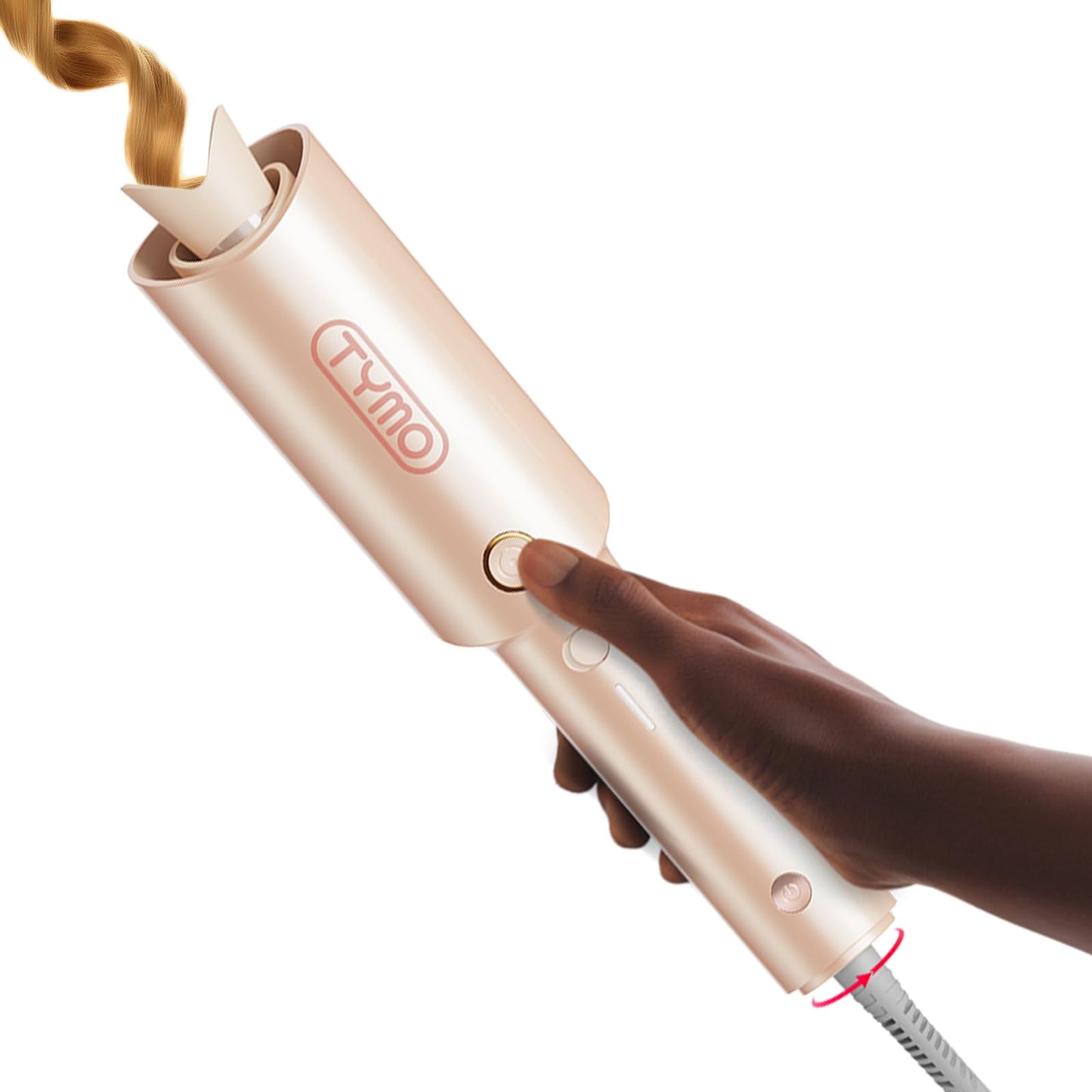 TYMO CURLPRO Automatic Rotating Curling Iron - Beach Waves, Anti-Scald Iron: 72H Beach Waves with Ions