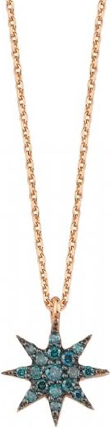 Venus Star 14K Rose Gold Necklace – Blue Diamond Pendant