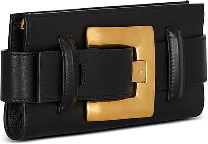 Balmain Anthem Buckle-Detailed Leather Pouch - Made in Italy