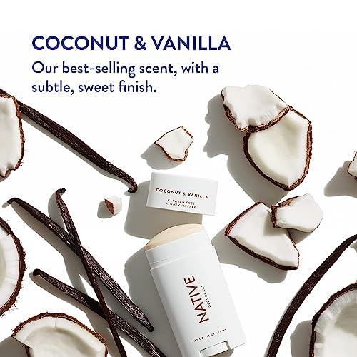 Native Aluminum-Free Deodorant - 72 Hour Odor Control with Shea Butter, Coconut & Vanilla