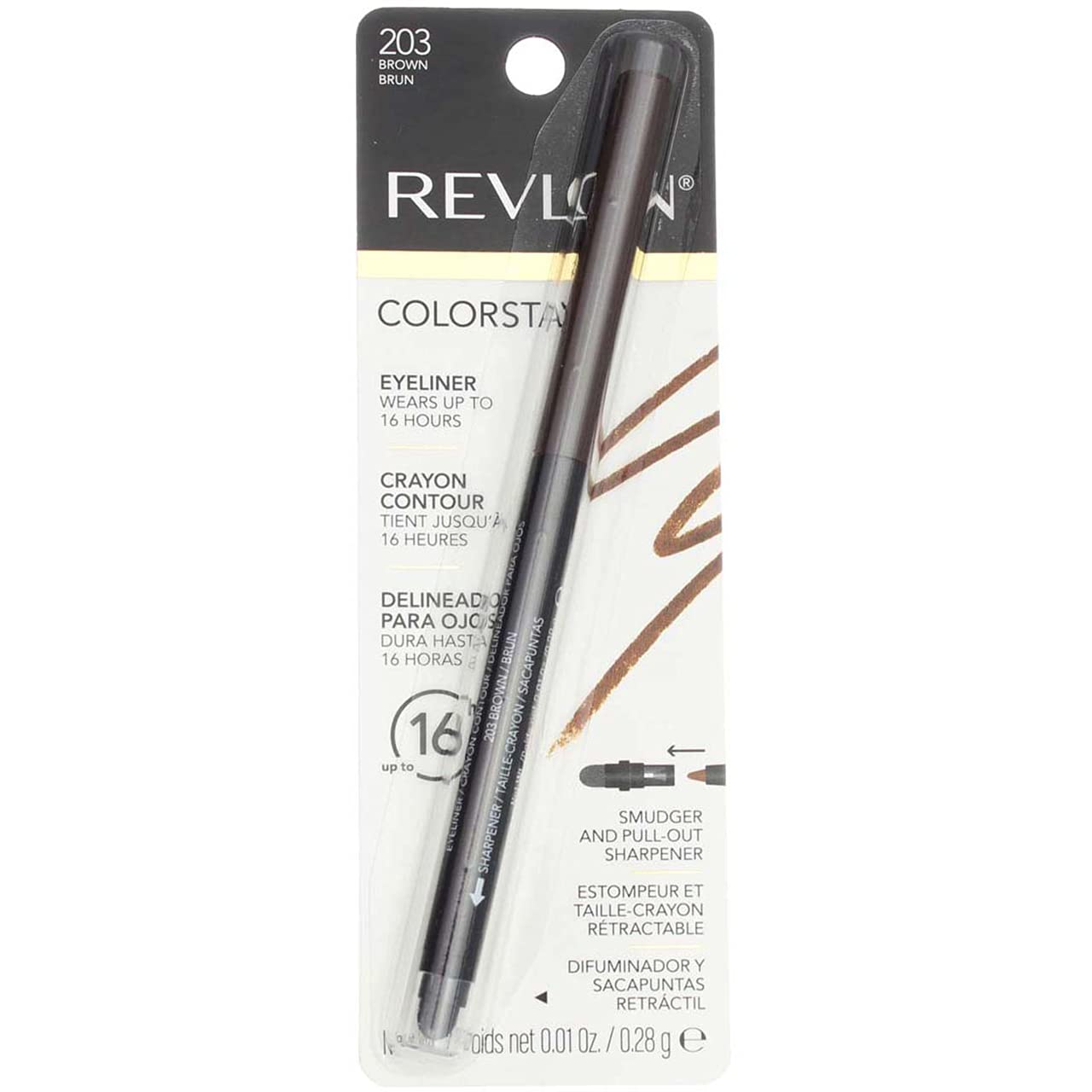 Revlon ColorStay Waterproof Eyeliner Pencil: 24HR Black Brown