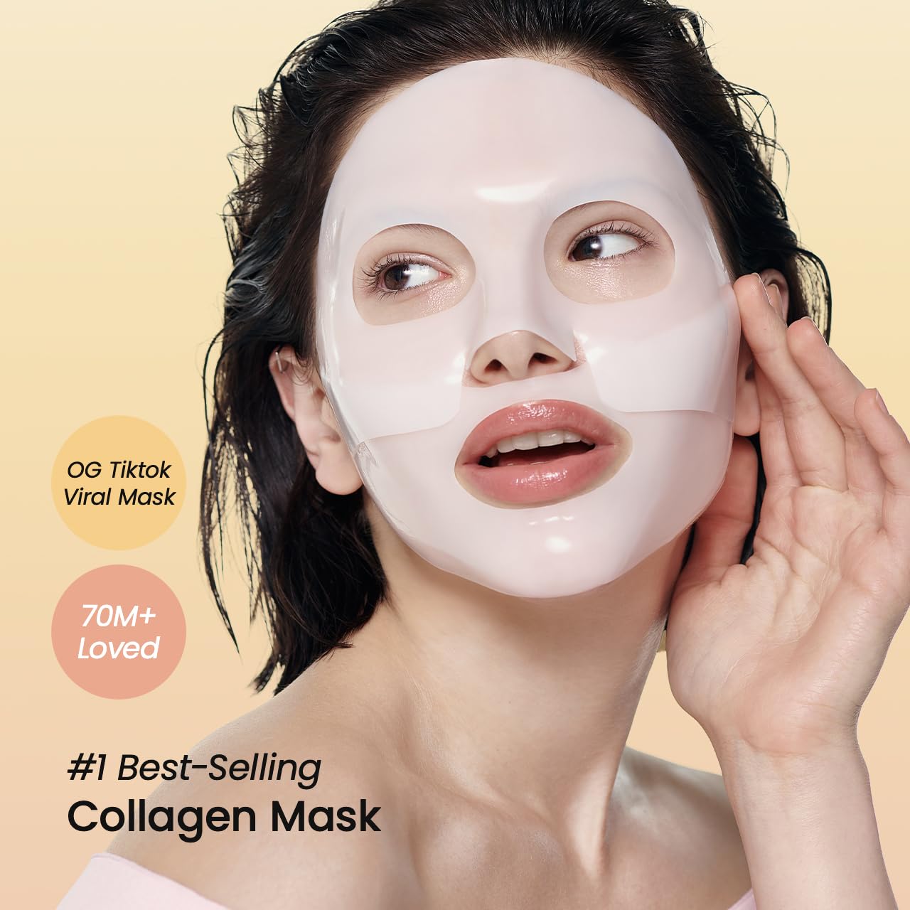 BIODANCE Bio-Collagen Real Deep Mask – Hydrating Overnight Hydrogel Sheet Mask for Pore Minimizing, Firming, Brightening & Sensitive Skin | Korean Skincare | 1.19oz x 4