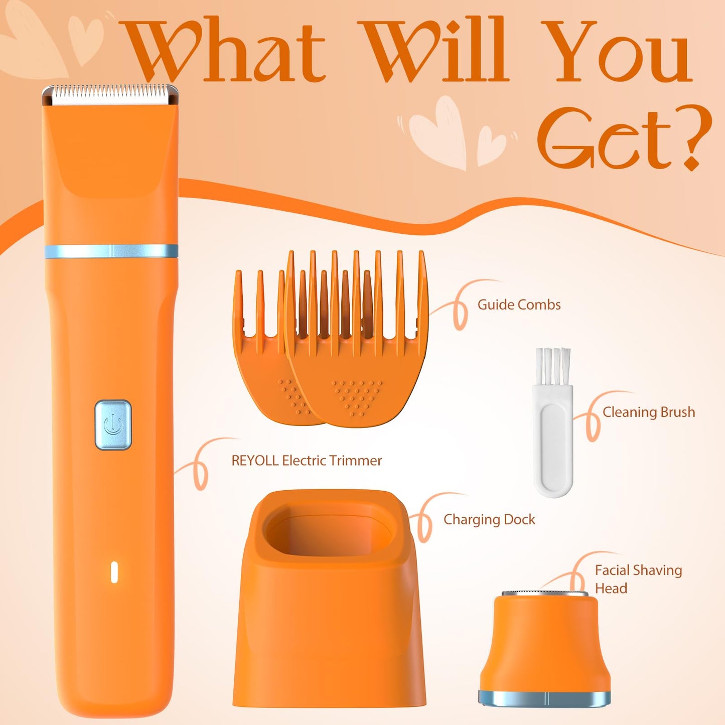 Risina Bikini Trimmer & Electric Razor for Women - Painless, IPX7 Waterproof Body & Facial Shaver