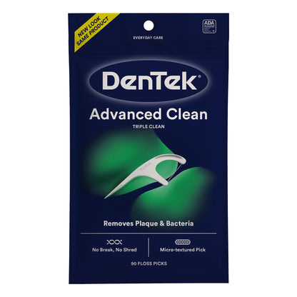 DenTek Triple Clean Advanced Floss Picks - No Break, No Shred Floss with Micro-Textured Pick (150 Ct)