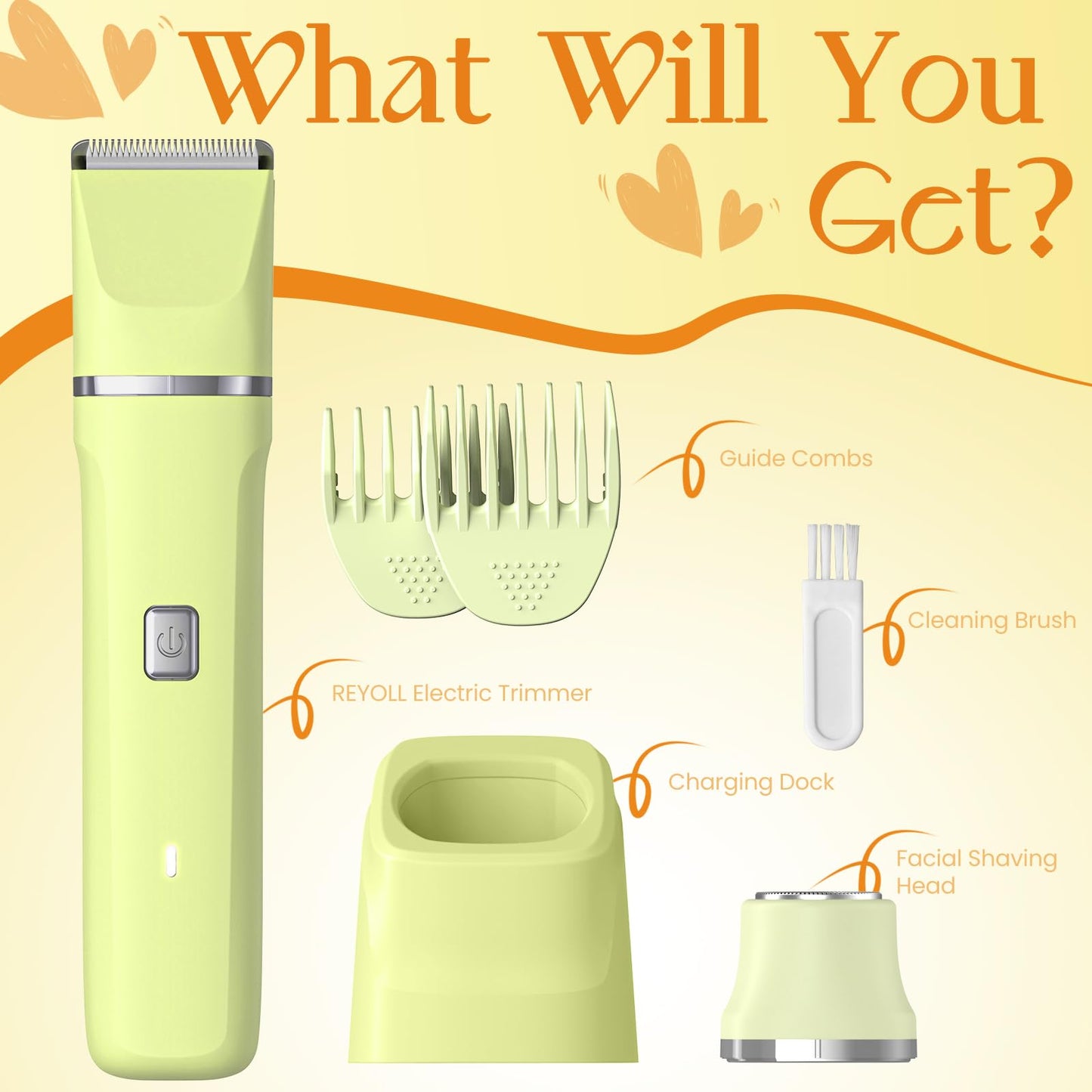 Risina Bikini Trimmer & Electric Razor for Women - Painless, IPX7 Waterproof Body & Facial Shaver