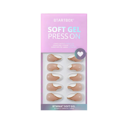 BTArtbox Soft Gel Press On Nails: Short Square Ombre | Vanilla Cream