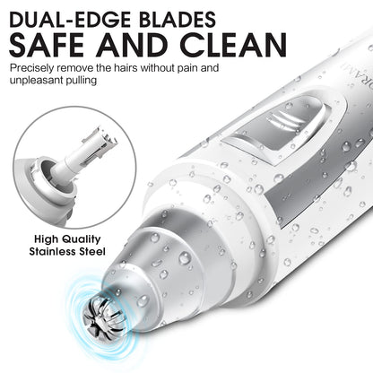 Ear & Nose Hair Trimmer Clipper - Professional, Painless, IPX7 Waterproof for Men & Women