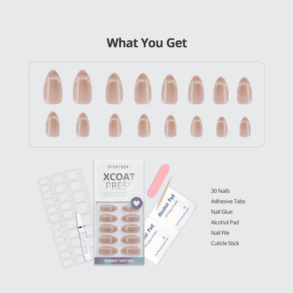 BTArtbox Soft Gel Press On Nails: Short Square Ombre | Vanilla Cream