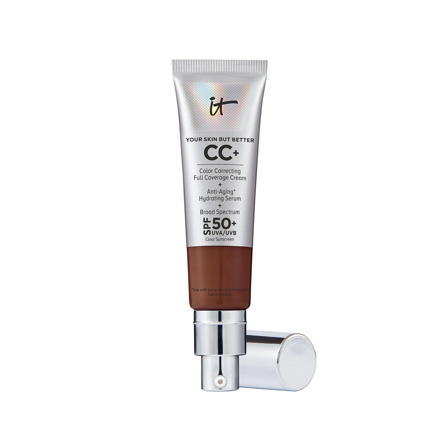 IT Cosmetics CC+ Cream SPF 50+ | Full Coverage Foundation & Serum |Anti-Aging Hydrating Serum & Color Corrector