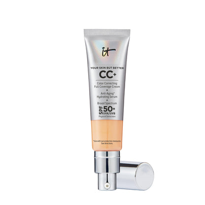 IT Cosmetics CC+ Cream SPF 50+ | Full Coverage Foundation & Serum |Anti-Aging Hydrating Serum & Color Corrector