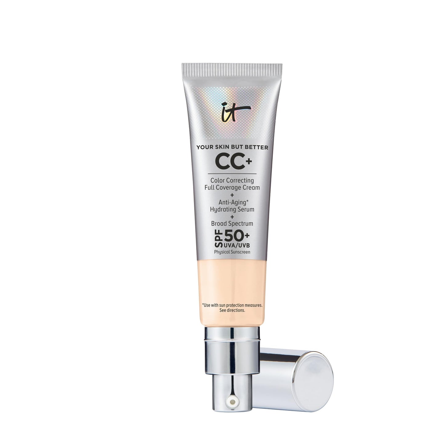 IT Cosmetics CC+ Cream SPF 50+ | Full Coverage Foundation & Serum |Anti-Aging Hydrating Serum & Color Corrector