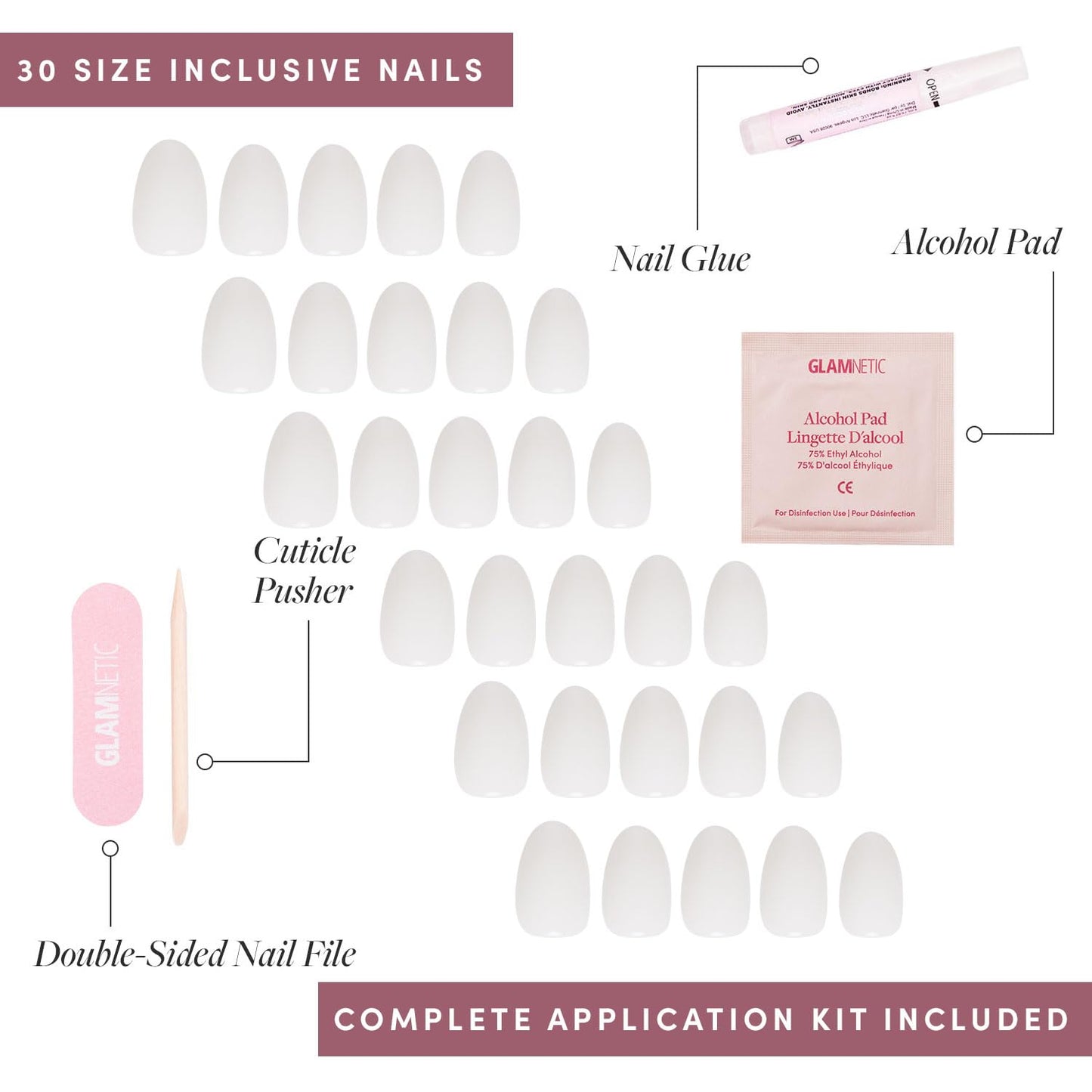 Glamnetic Fall Mauve Press On Nails | Short Oval Salon Quality