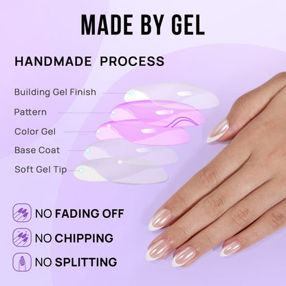 BTArtbox Soft Gel Press On Nails: Short Square Ombre | Vanilla Cream