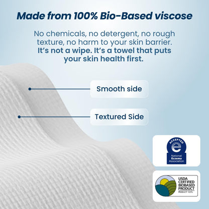Clean Skin Club Clean Towels XL: 100% Biobased Disposable Face Towel for Clearer Skin