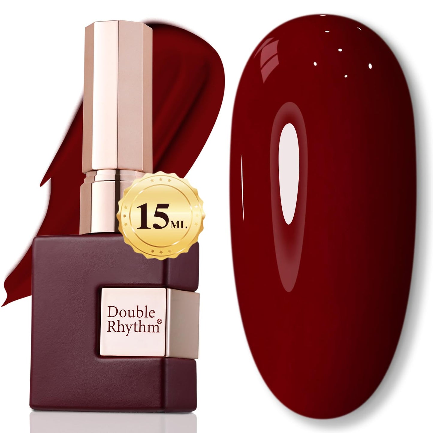 Burgundy 15ML Soak Off Gel Nail Polish - Sheer Finish, 28-Day Wear