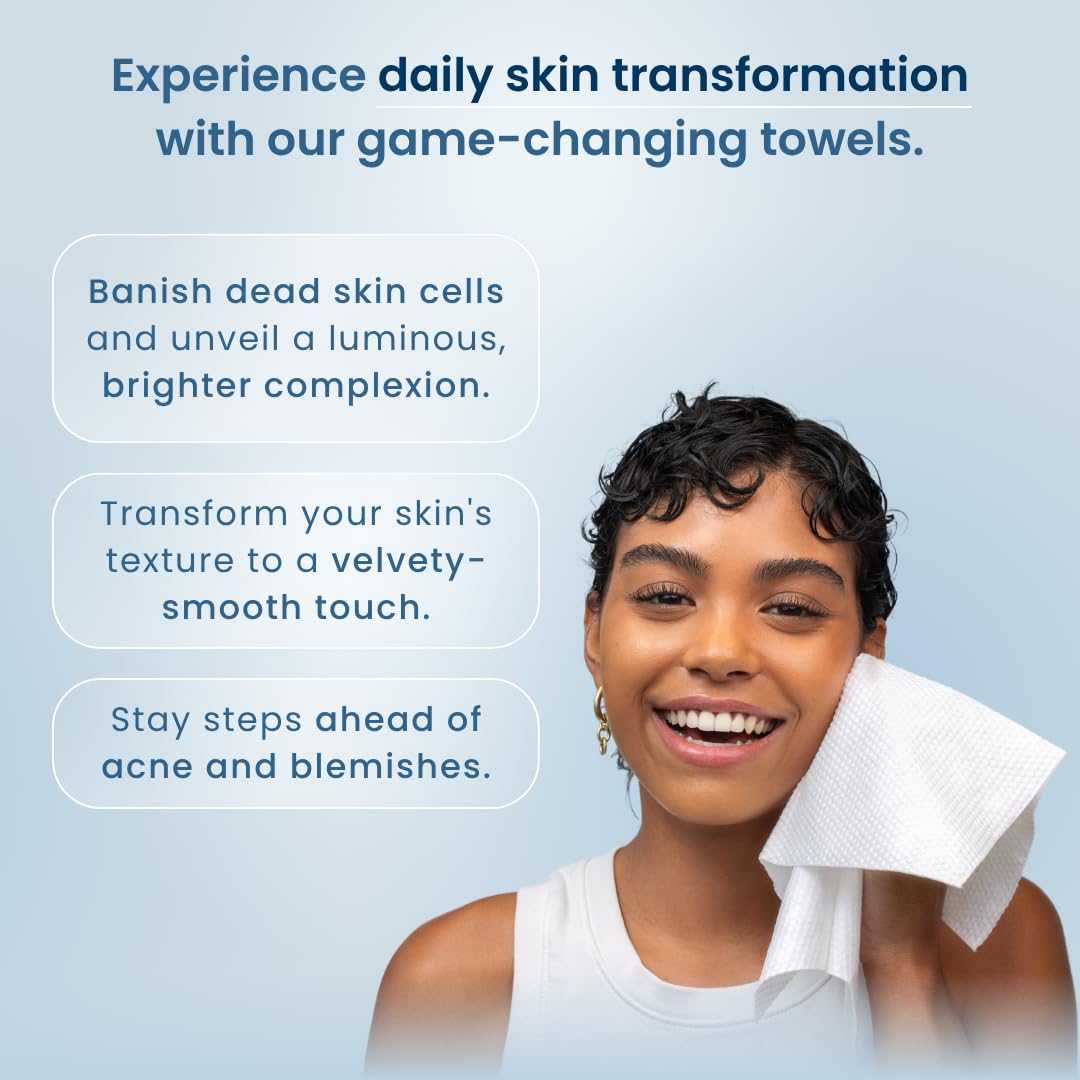 Clean Skin Club Clean Towels XL: 100% Biobased Disposable Face Towel for Clearer Skin