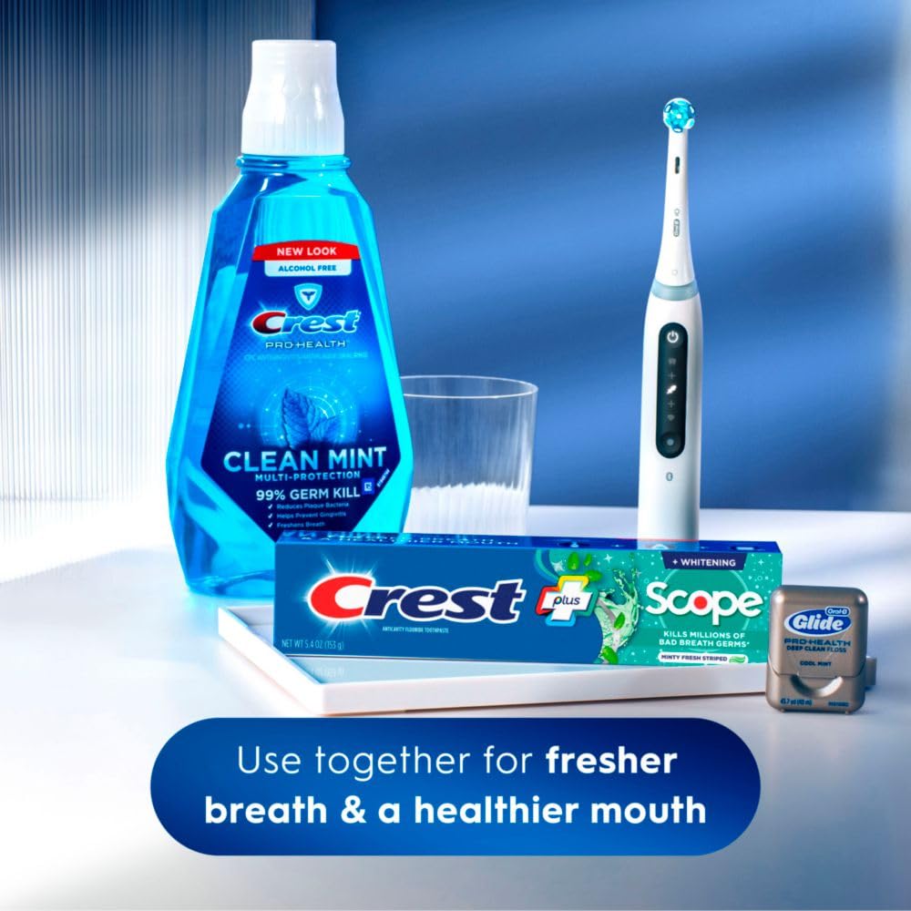 Crest + Scope Whitening Toothpaste - Anticavity Fluoride, Fresh Breath & Tartar Protection (3 Pack)