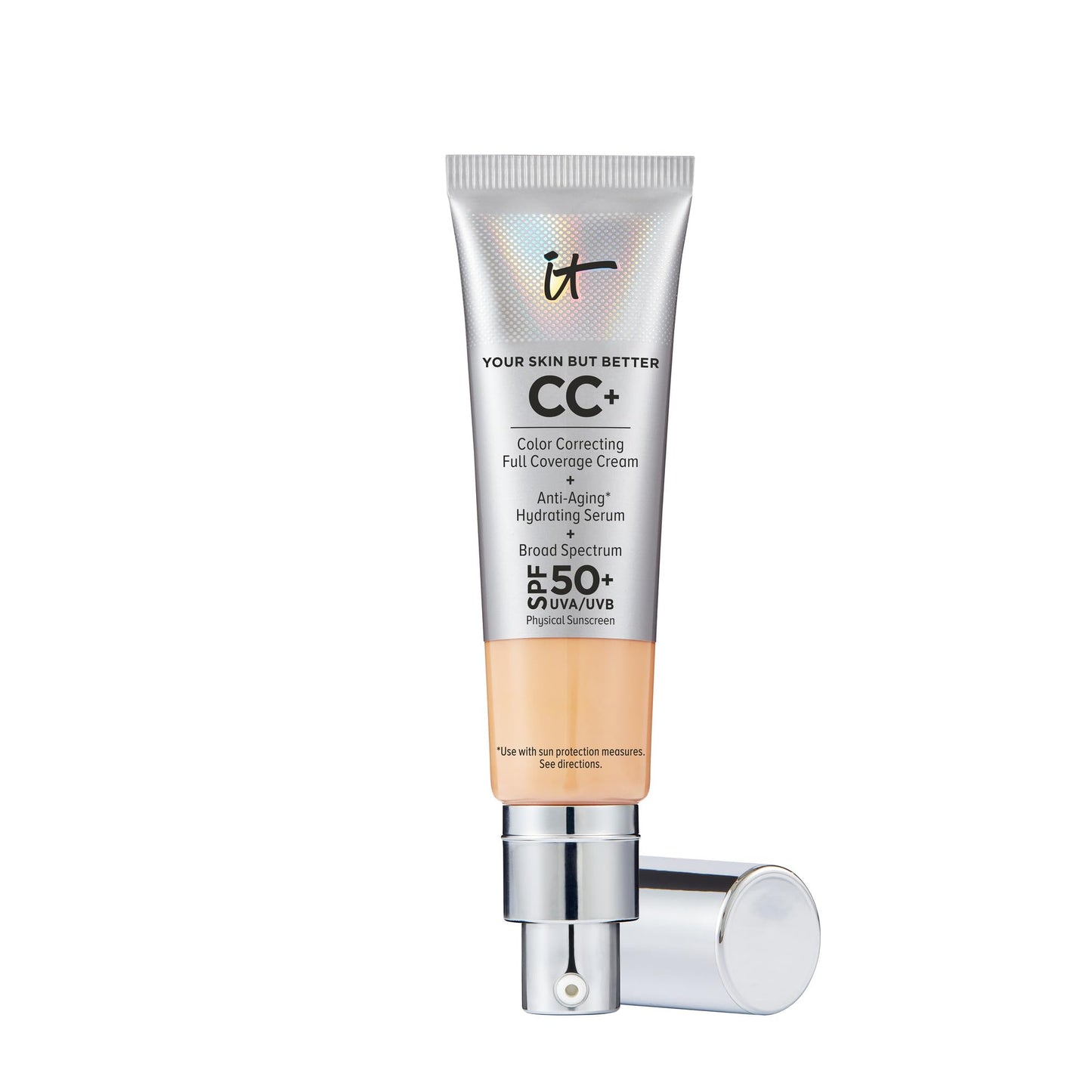 IT Cosmetics CC+ Cream SPF 50+ | Full Coverage Foundation & Serum |Anti-Aging Hydrating Serum & Color Corrector
