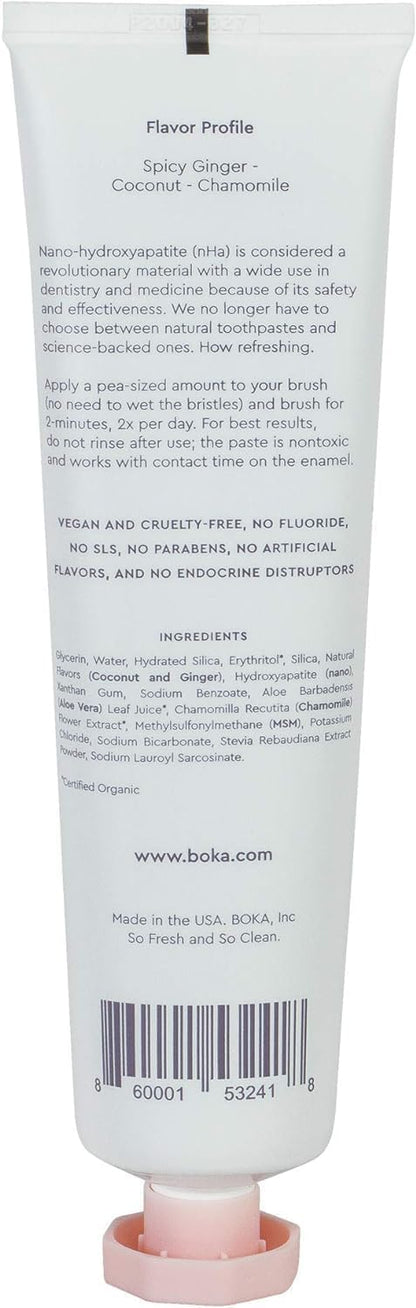 Boka Fluoride-Free Toothpaste with Nano Hydroxyapatite (n-Ha) - Sensitive Teeth, Ela Mint