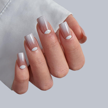 BTArtbox Soft Gel Press On Nails: Short Square Ombre | Vanilla Cream