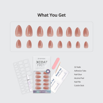 BTArtbox Soft Gel Press On Nails: Short Square Ombre | Vanilla Cream