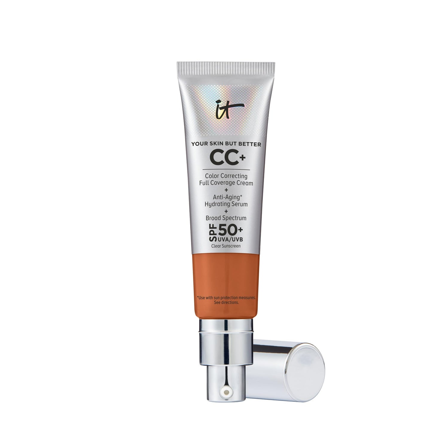 IT Cosmetics CC+ Cream SPF 50+ | Full Coverage Foundation & Serum |Anti-Aging Hydrating Serum & Color Corrector