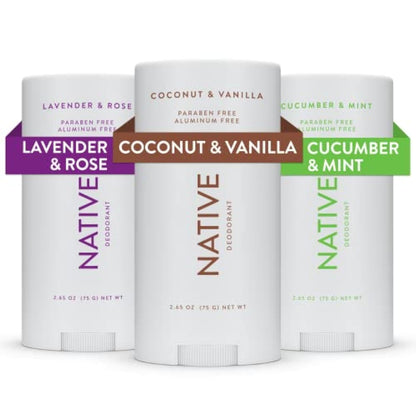 Native Aluminum-Free Deodorant - 72 Hour Odor Control with Shea Butter, Coconut & Vanilla