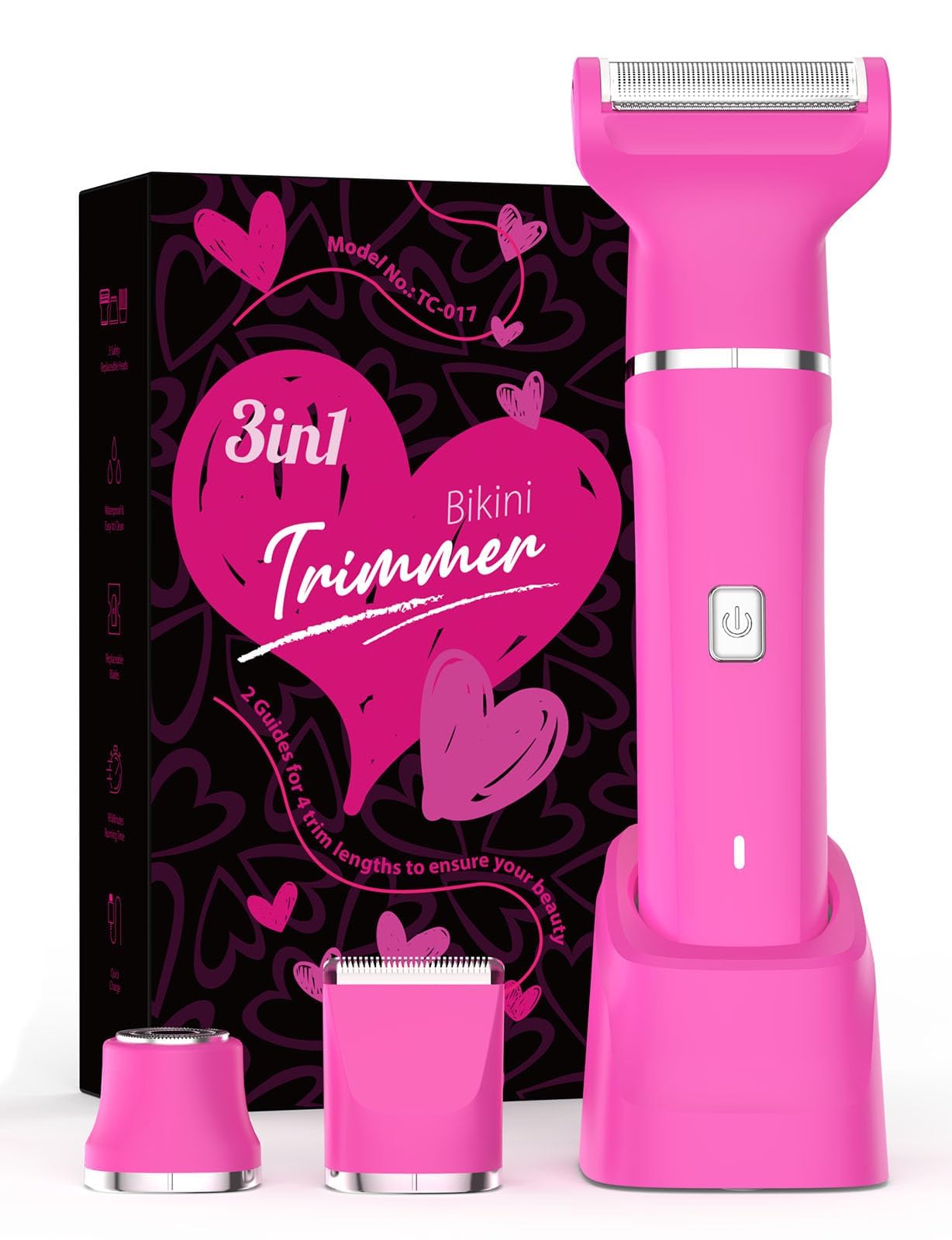 Risina Bikini Trimmer & Electric Razor for Women - Painless, IPX7 Waterproof Body & Facial Shaver