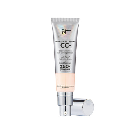 IT Cosmetics CC+ Cream SPF 50+ | Full Coverage Foundation & Serum |Anti-Aging Hydrating Serum & Color Corrector