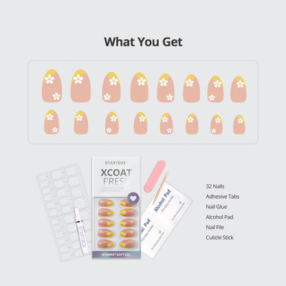 BTArtbox Soft Gel Press On Nails: Short Square Ombre | Vanilla Cream