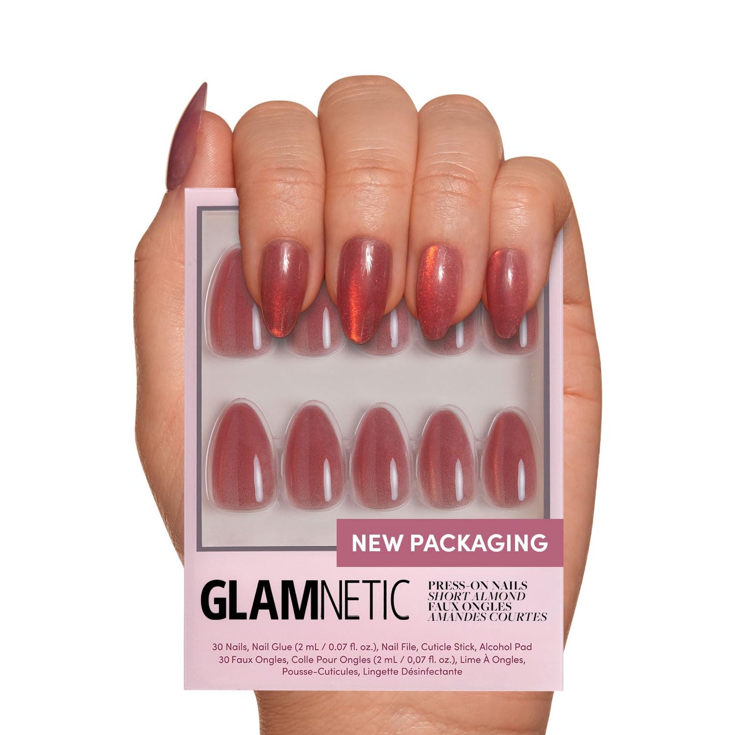 Glamnetic Fall Mauve Press On Nails | Short Oval Salon Quality