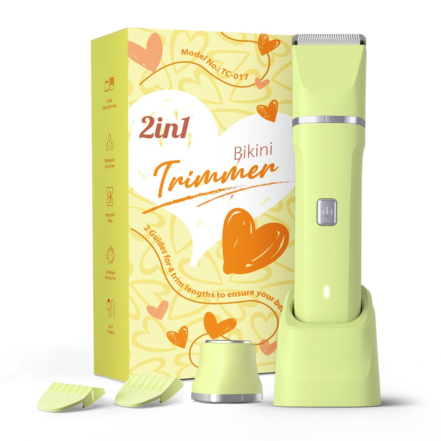 Risina Bikini Trimmer & Electric Razor for Women - Painless, IPX7 Waterproof Body & Facial Shaver