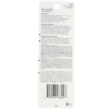 Revlon ColorStay Waterproof Eyeliner Pencil: 24HR Black Brown