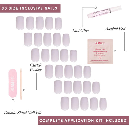 Glamnetic Fall Mauve Press On Nails | Short Oval Salon Quality