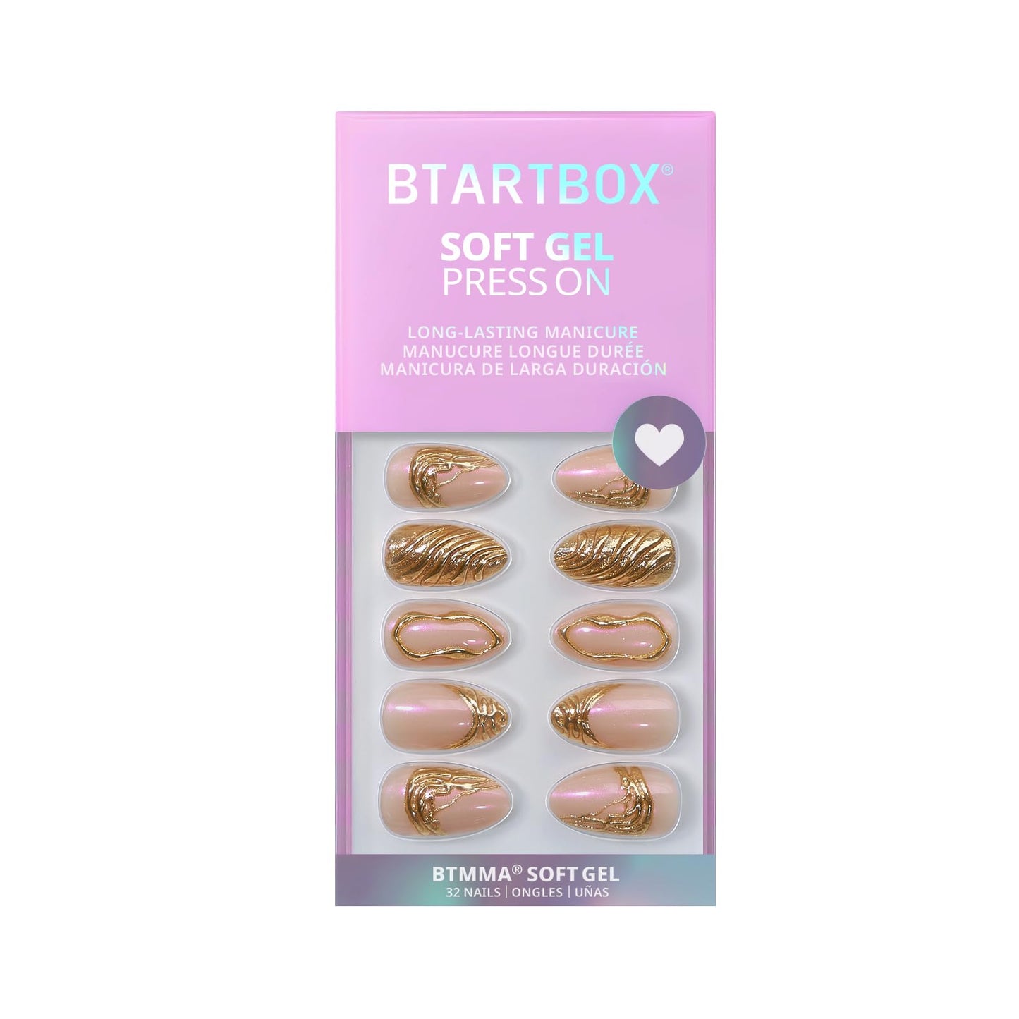 BTArtbox Soft Gel Press On Nails: Short Square Ombre | Vanilla Cream