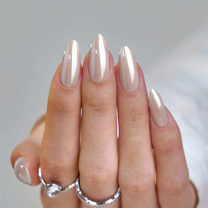 BTArtbox Soft Gel Press On Nails: Short Square Ombre | Vanilla Cream
